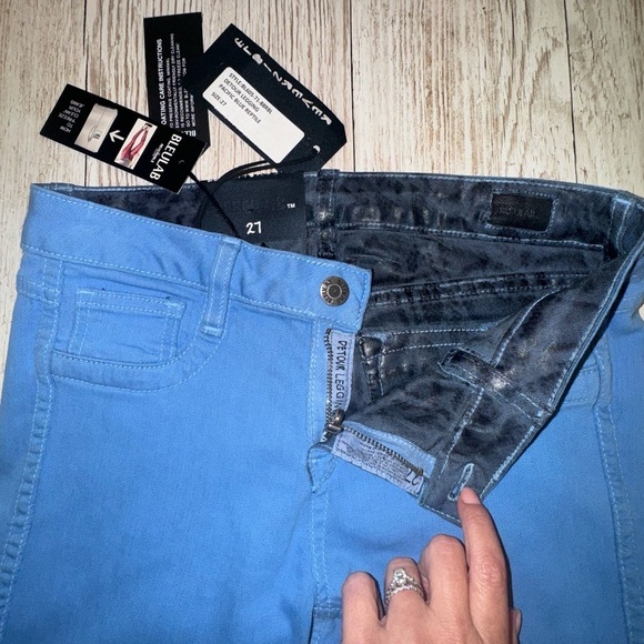 Bleulab Reversible Detour Leggings Blue Reptile Snake Print Coated Jeans 27 NWT - Picture 8 of 10